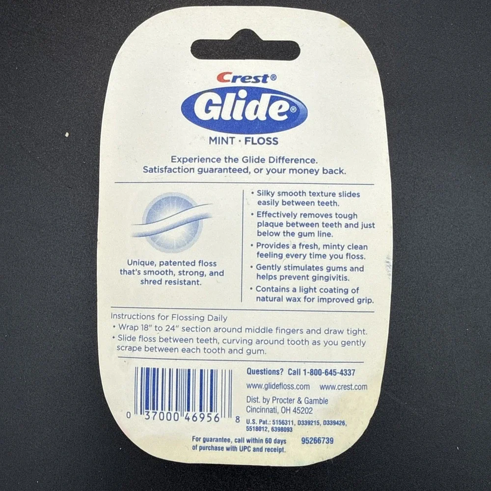 Crest Glide Mint Dental Floss Sealed 54.7yd Shred Resistant Mint Flavored VTG